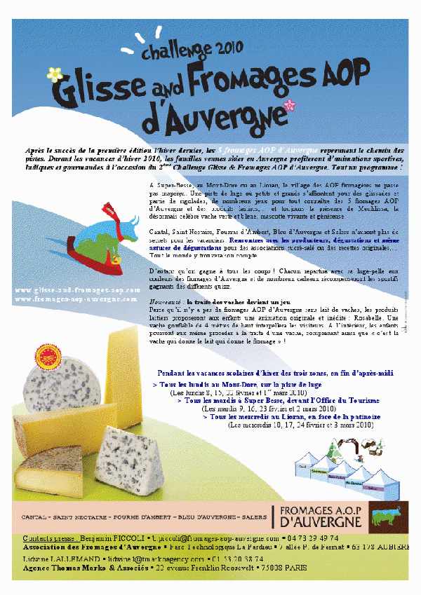 Glisse and Fromages AOP d’Auvergne