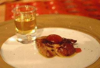 « Gelée » de Pineau des Charentes rosé, Foie gras fermier poêlé