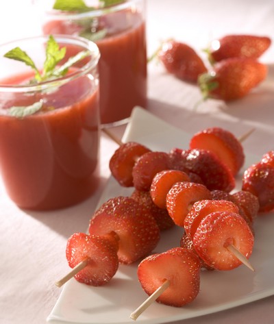 Sirop de fraises gourmand pour brochettes de fraises du Périgord IGP