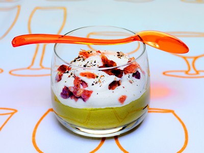 Crème de pois cassés Chantilly de Reblochon