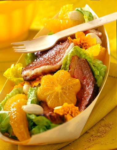 Coupelle fraîcheur salade – orange – Magret