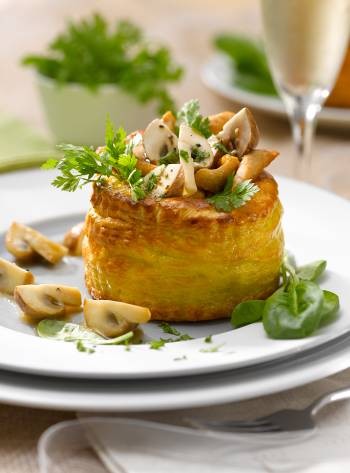 Bouchée à la Reine au poulet et champignons bio