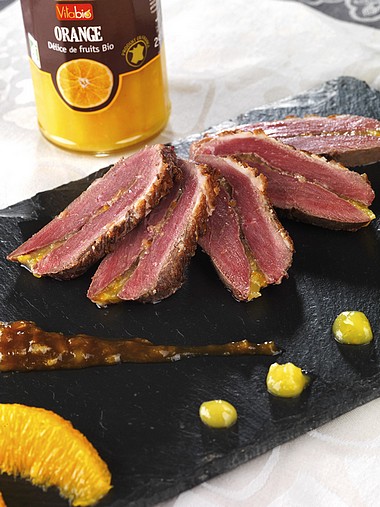 Magret de canard fourré à l’orange