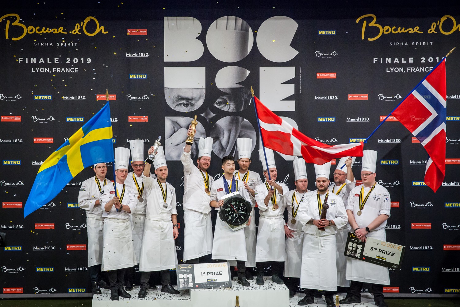 le podium nordique du Bocuse d'Or 2019 ©DR