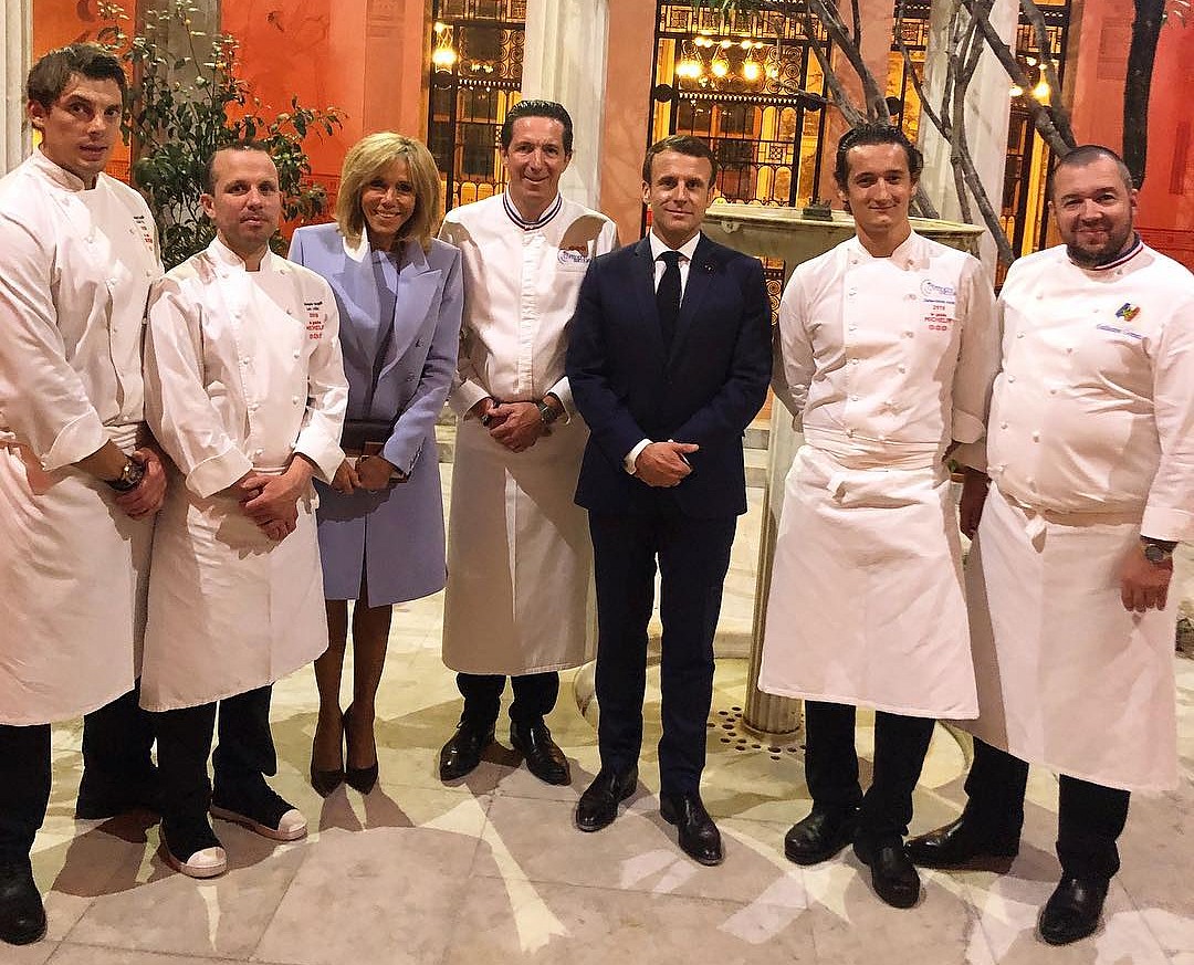 les chefs et le couple Macron pour le diner franco-chinois ©DR