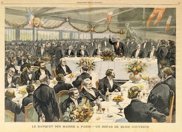 Banquet des maires 1900 à Paris. 22500 couverts