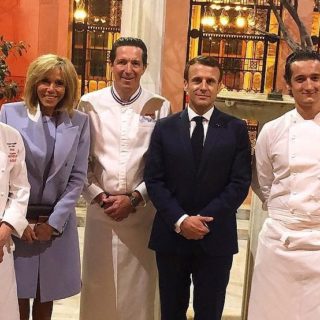 vignette les chefs et le couple Macron pour le diner franco-chinois