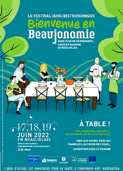 Bienvenue en Beaujonomie : 3ème édition du festival oeno-bistronomique en Beaujolais les 17, 18 et 19 juin 2022